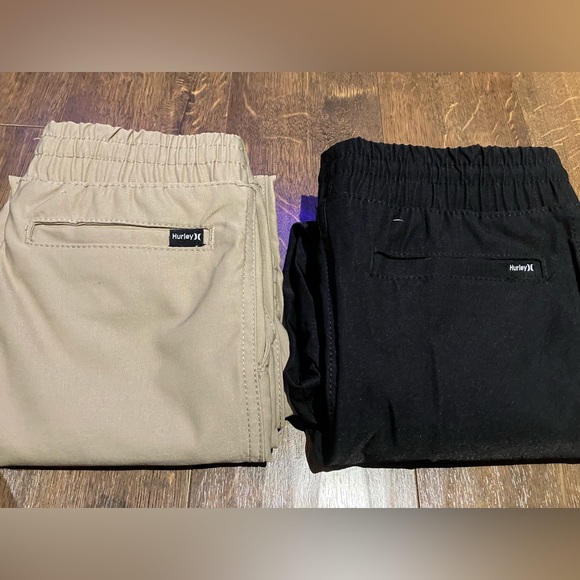 Hurley 2 pairs of Black and Tan pants size 5/6 brand new without tags - Picture 2 of 6